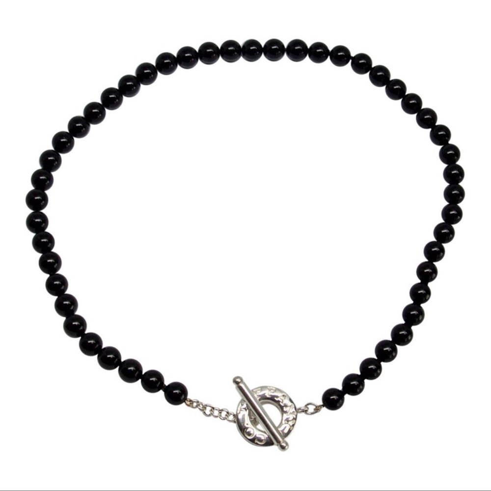 🎁Vintage Tiffany & Co. Oxynx Beads Toggle Necklace born few times